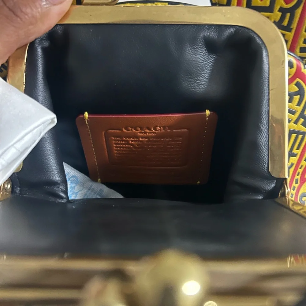 Coach Mini Bag with Yellow and Red Geometric Design - Picture 7 of 7